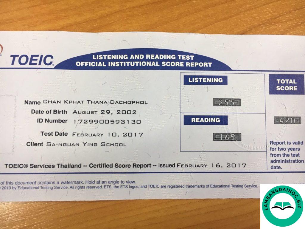 làm bằng toeic