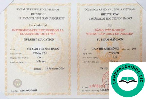 Làm bằng trung cấp mầm non